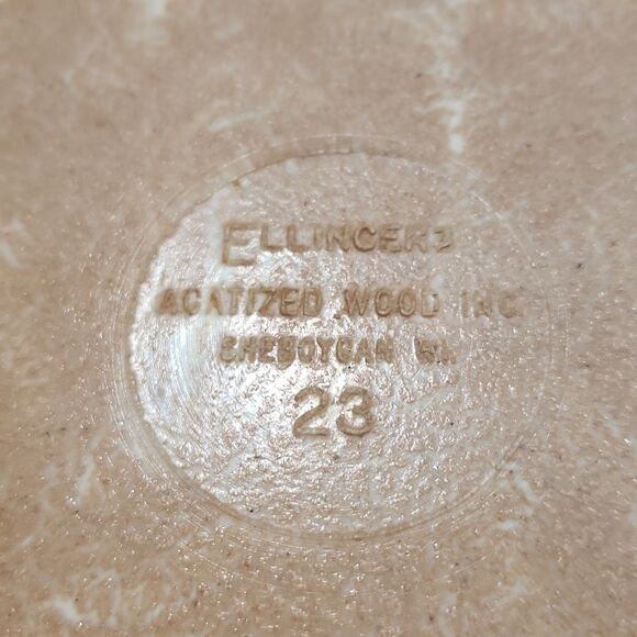 Set Of 2 Vintage 70's Coated Wooden Ellingers LG Mixing Bowls - Picture 3 of 5